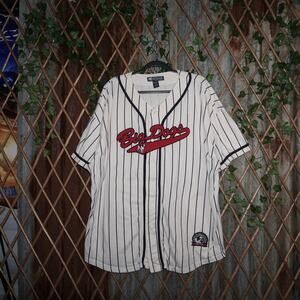 XXL - Vintage Y2K big dogs embroider 00s pinstripe jersey